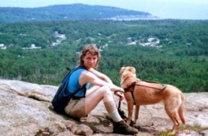 Sadie and Sue on a mountain in Maine
